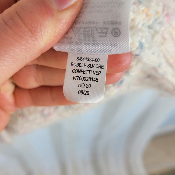 Gap Maternity Bobble Sleeve Crewneck‎ Sweater Confetti Cream Size Small - Picture 8 of 9